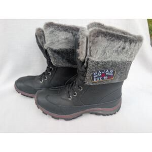 Pajar Women's Alice Leather Waterproof Winter Boots Sz 40 US 9-9.5 Faux Fur Snow